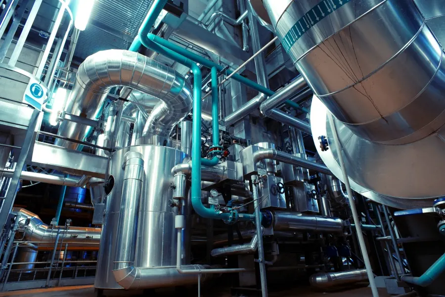 Rohrleitungen und Anlagenteile in einer Industrieanlage
